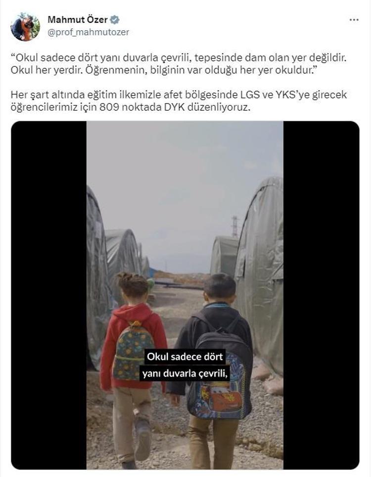 Bakan Özerden Hababam Sınıfı paylaşımı: Öğrenmenin ve bilginin olduğu her yer okuldur