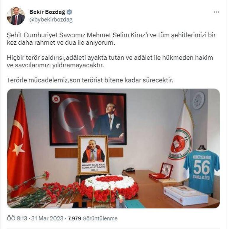 Bakan Bozdağ, Şehit Savcı Mehmet Selim Kirazı andı