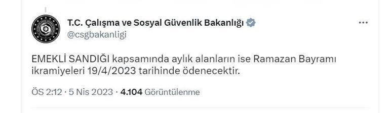 Bayram ikramiyeleri 17 Nisanda ödenmeye başlanacak