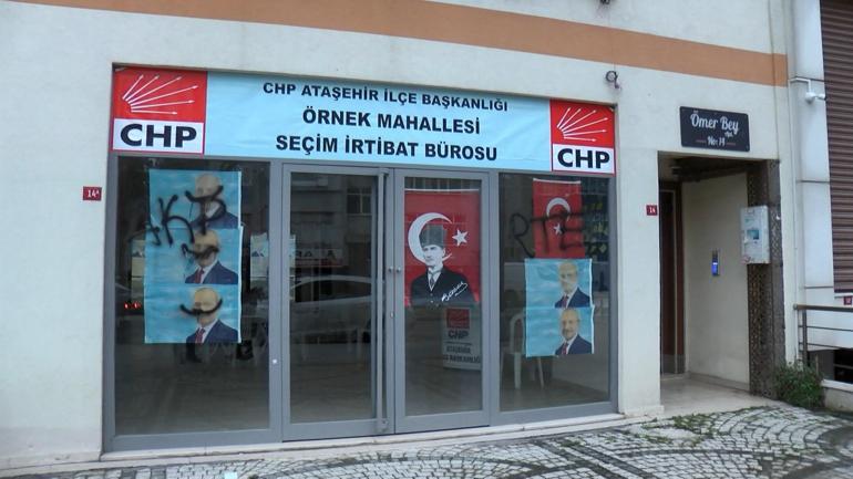 Ataşehirde CHP seçim bürosuna saldırı