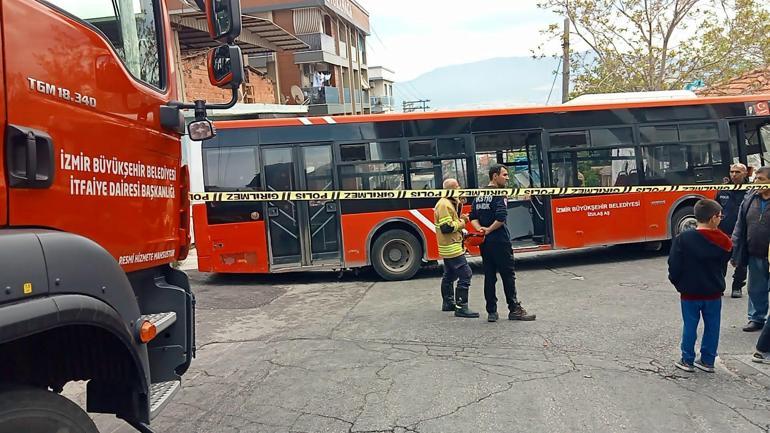 İzmirde belediye otobüsü bahçe duvarına çarptı: 10 yaralı