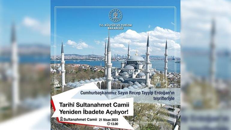 Bakan Ersoy: Sultanahmet Camiini bayramda ibadete açıyoruz