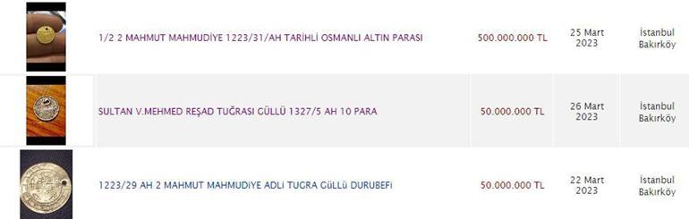 İnternette, Osmanlı paraları milyonlarca liraya satışta
