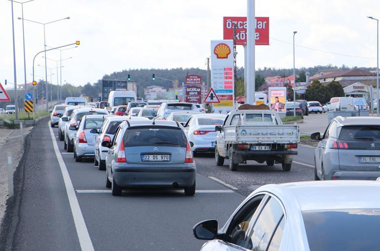 İstanbul- Tekirdağ yolunda araç yoğunluğu