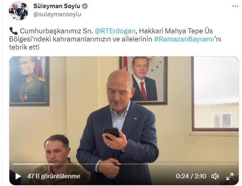 Cumhurbaşkanı Erdoğan, Mehmetçiğin bayramını kutladı