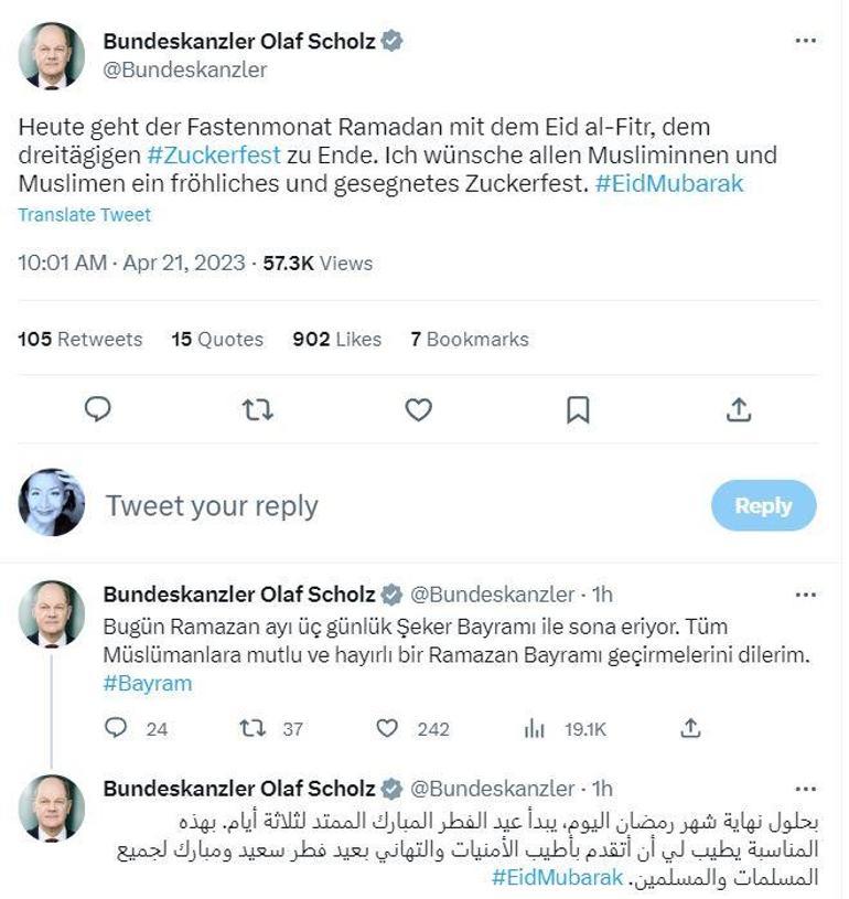 Dünyadan Ramazan Bayramı mesajları