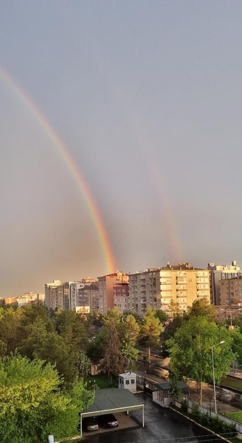 Diyarbakırda çift gökkuşağı seyirlik manzara oluşturdu