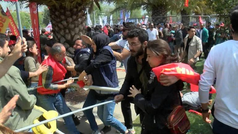 Maltepe’de miting alanına girmek isteyen gruba polis müdahalesi