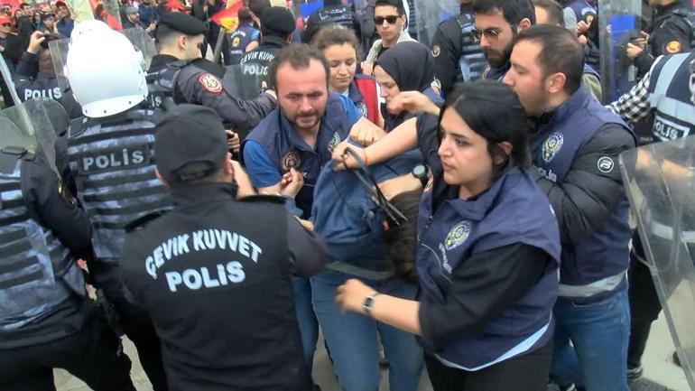 Maltepe’de miting alanına girmek isteyen gruba polis müdahalesi