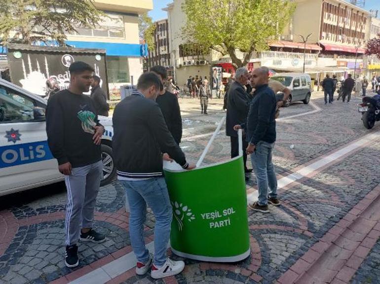 Edirnede parti standı tartışması kavgaya dönüştü: 1 yaralı