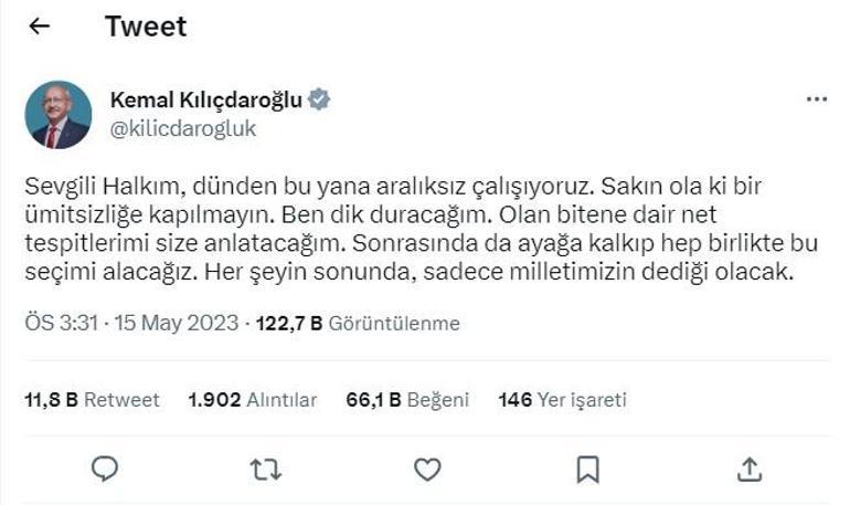 Kılıçdaroğlu: Sakın ola ümitsizliğe kapılmayın