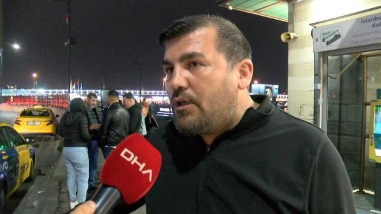 Eminönünde yoldan geçen taksileri tekmeledi, şoförler darbetti