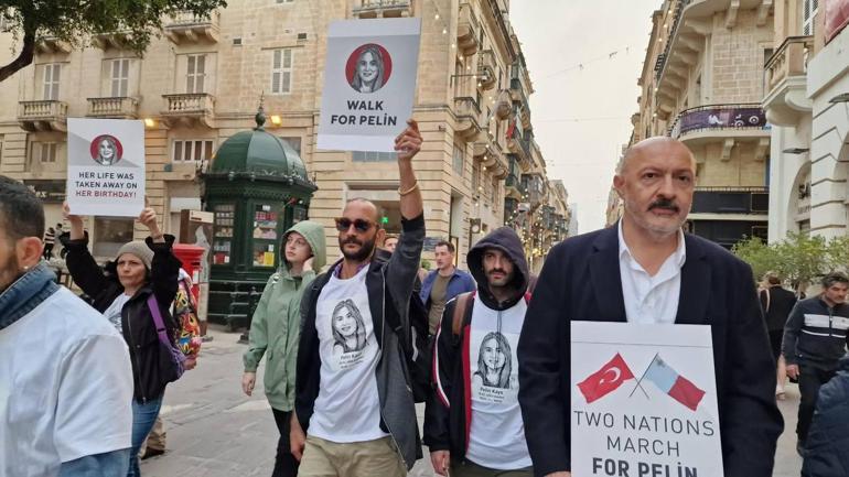 Maltada doğum gününde öldürülen Pelin için yürüdüler