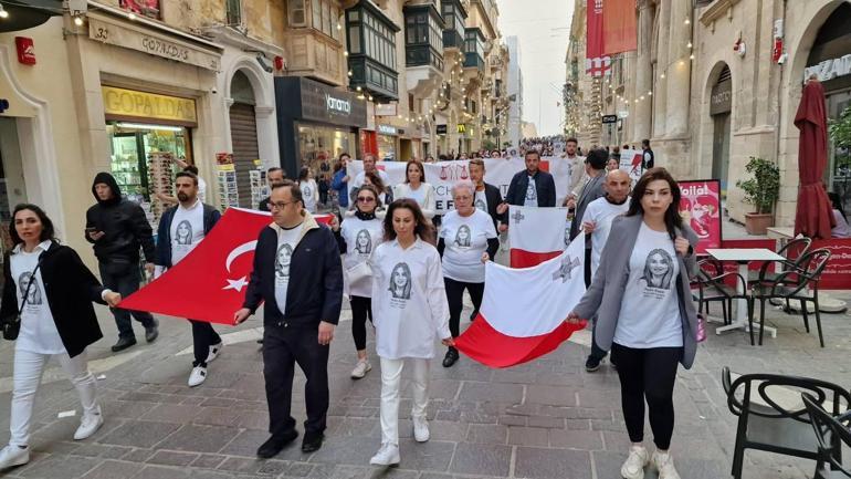 Maltada doğum gününde öldürülen Pelin için yürüdüler