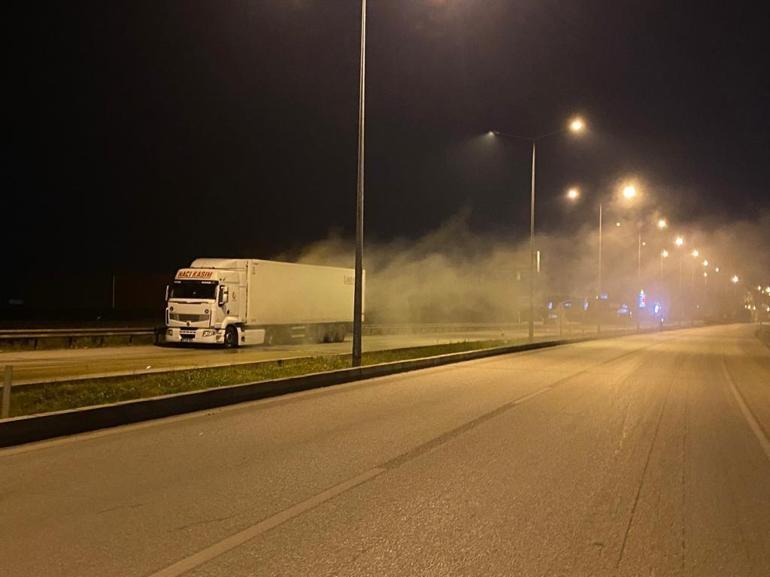 Hidroklorik asit yüklü TIRda duman paniği