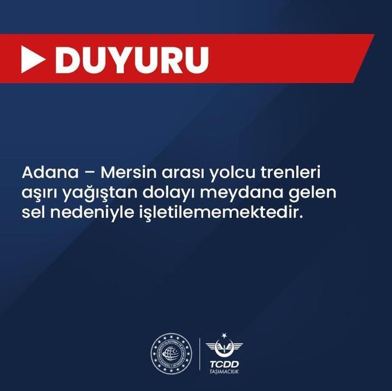 Adana-Mersin tren seferleri yeniden başladı