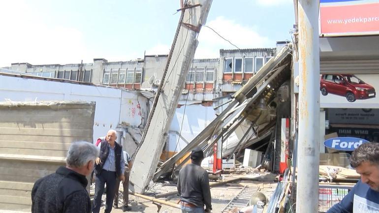 Başakşehirde sanayi sitesinde oto tamirhanesi çöktü