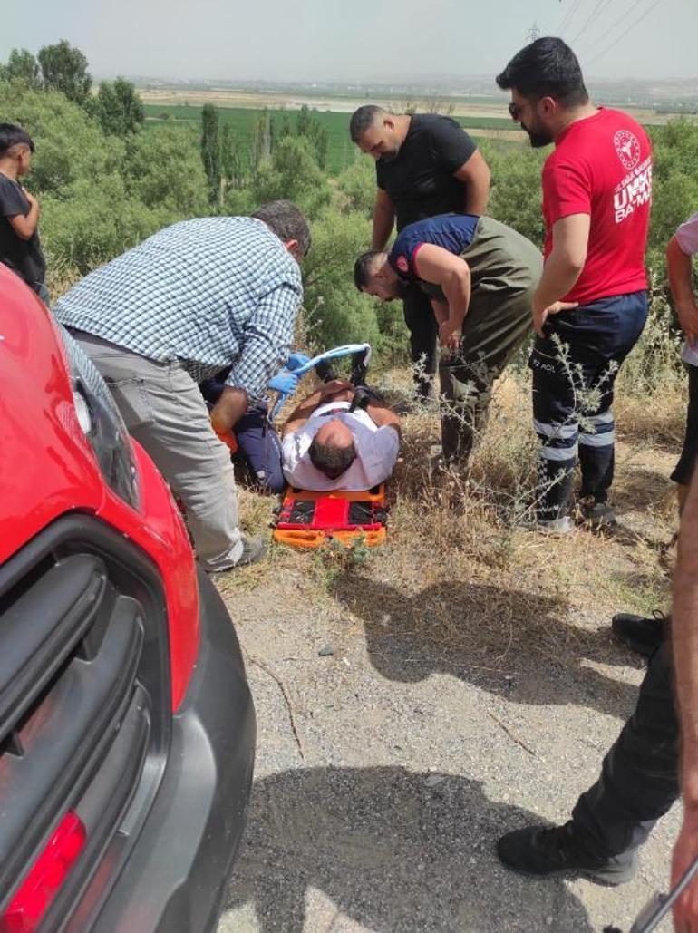 Bahçeye uçan otomobil ağaca çarptı; sürücü çelik halatla yukarı çekildi