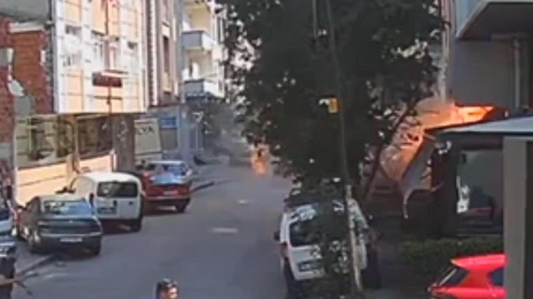 Çekmeköydeki dogal gaz patlaması güvenlik kamerasında