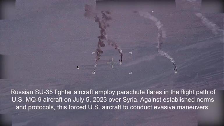 ABD, Rus savaş uçaklarının Suriyede ABD İHAlarını taciz ettiği görüntüleri yayınladı