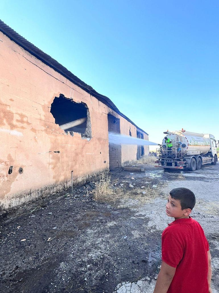 Diyarbakırda çırçır fabrikasının deposu yandı; 110 milyon TLlik 1000 ton pamuk kül oldu