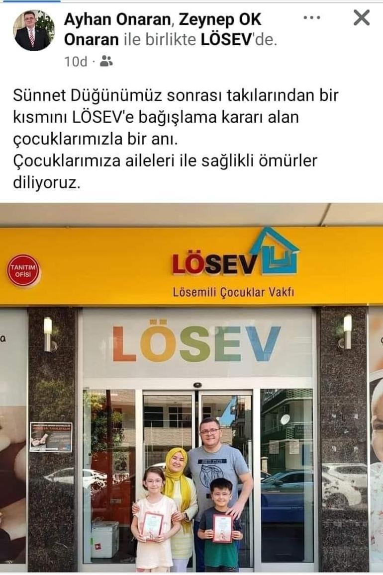 Küçük Atakandan sünnet düğünü sonrası LÖSEVe bağış