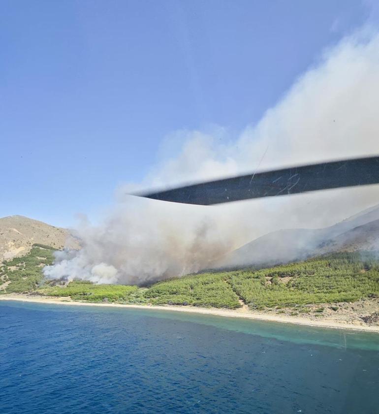 Gökçeadadaki orman yangını, 16,5 saat sonra kontrol altında