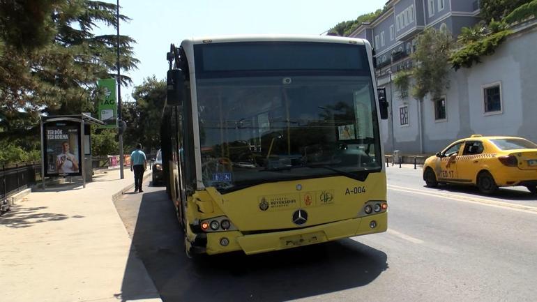 Beşiktaşta otomobil İETT otobüsüne çarptı: 6 yaralı