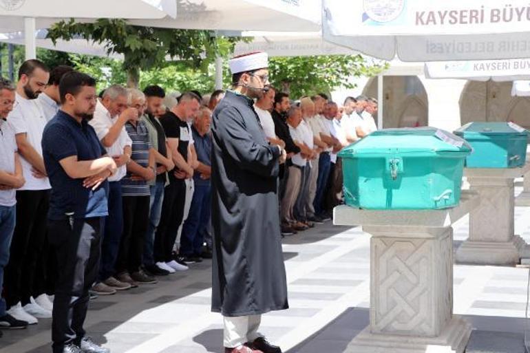 Nevşehirde otelin havuzunda öldürülen anne ve kızı, son yolculuklarına uğurlandı