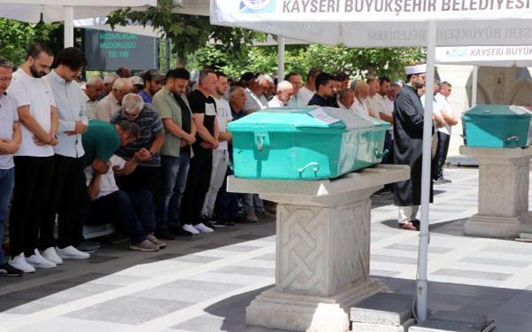 Nevşehirde otelin havuzunda öldürülen anne ve kızı, son yolculuklarına uğurlandı