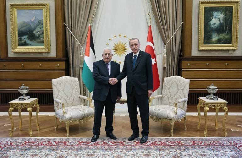 Cumhurbaşkanı Erdoğan, Filistin Devlet Başkanı Abbası resmi törenle karşıladı