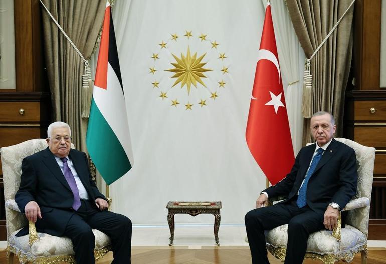Cumhurbaşkanı Erdoğan, Filistin Devlet Başkanı Abbası resmi törenle karşıladı