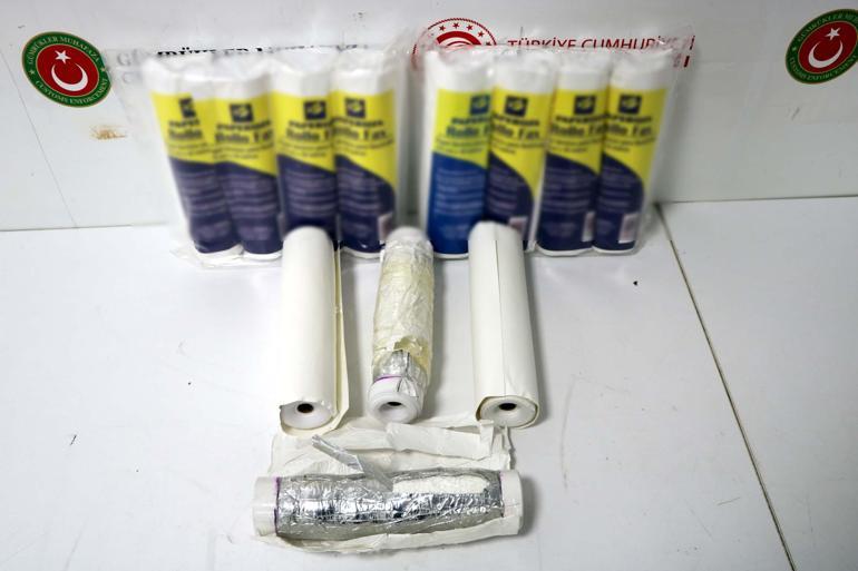 İstanbul Havalimanında valizdeki kağıt rulolara gizlenmiş 6 kilo 500 gram kokain ele geçirildi