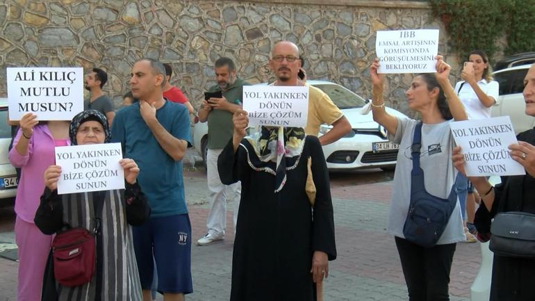 Maltepede Depreme dayanıksız sitenin sakinlerinden protesto