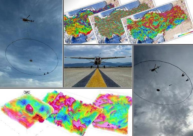 Helikopter ile havadan maden araştırması