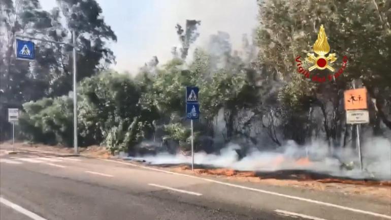 İtalya’nın Sardinya adasında orman yangını