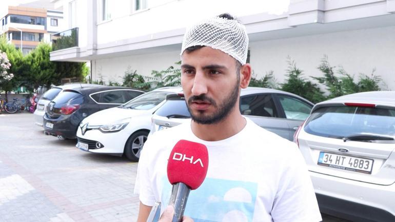 Bahçelievlerde alev alınca balkondan atılan tüp sürücünün kafasına düştü