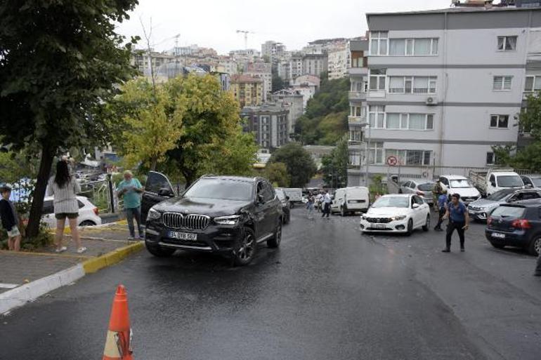 Şişlide kayganlaşan yolda yokuş aşağı kayan kamyon 7 araca çarptı