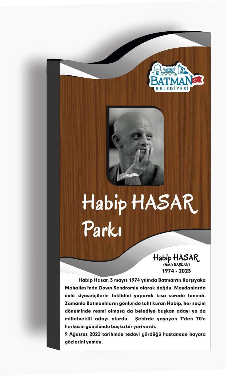 Batmanın Habib başkanı, parka verilen ismi ile yaşayacak