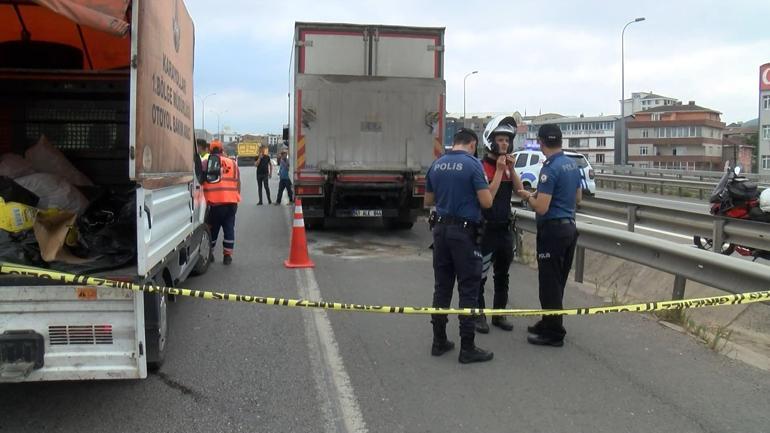 Sultanbeylide emniyet şeridindeki kamyonete çarpan kurye hayatını kaybetti