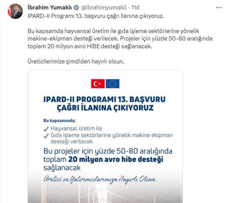 IPARD II Programı için 13üncü başvuru çağrısı