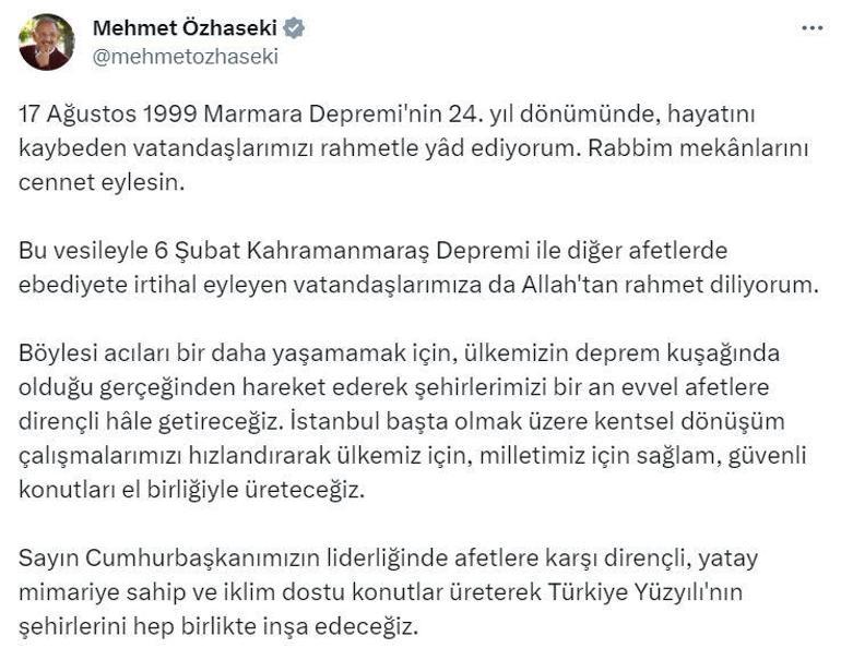 Bakan Özhaseki: Şehirlerimizi bir an evvel afetlere dirençli hale getireceğiz