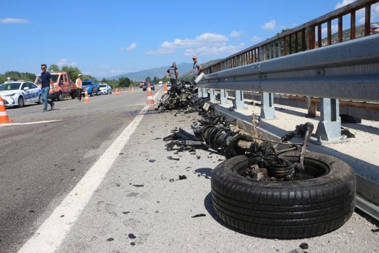 Otomobil bariyerlere çarptı; 1 ölü, 1 yaralı