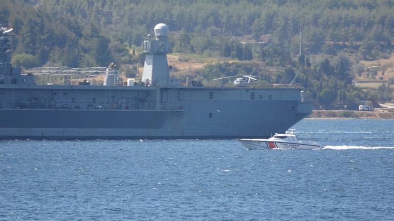 ABD savaş gemisi USS Mount Whitney, Çanakkale Boğazından geçti