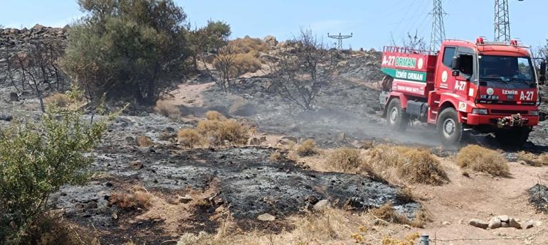 İzmirdeki makilik yangınında 3 hektar alan zarar gördü