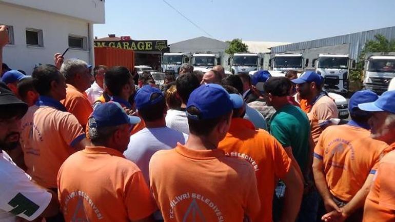 Silivride temizlik işçilerinden maaş eylemi