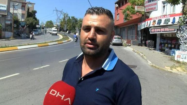 Sultanbeylide mazot dökülen yolda 7 araç kaza yaptı: Bisikletli son anda kurtuldu