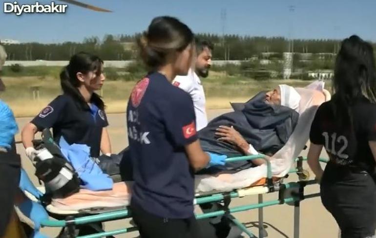 Diyarbakırda kalp krizi geçiren hasta, ambulans helikopterle hastaneye yetiştirildi