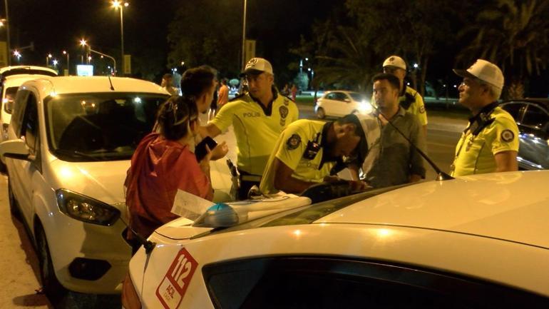 Kadıköyde denetimde ceza uygulanan alkollü sürücü zor anlar yaşattı