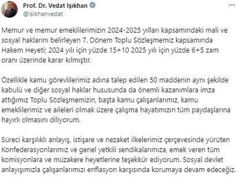 Memur ve memur emeklilerine yapılacak zam oranları belli oldu